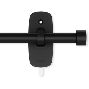 image:imageUmbra Cappa Adhesive Curtain Rod No Drill 24 to 48 Inches Black  Steel construction brackets included clean removal adjustable length fits windows or doors16 to 28