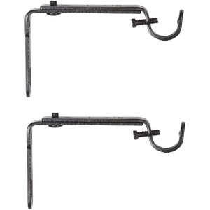 image:imageUmbra Curtain Rod Bracket  Adjustable Wall Bracket for Drapery Rod Set of 2 BlackBlack