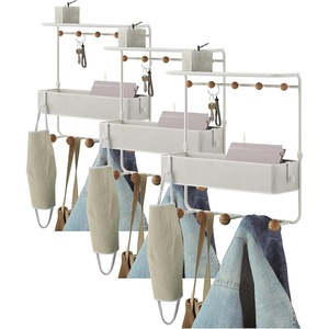 image:imageUmbra Estique Entryway Organizer Storage Solution with Cubby Bin Shelf and Hooks for Keys Mail Glasses Wallet Purse Hat and More WhiteWhiteNatural