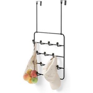 image:imageUmbra Estique Over the Door Organizer 5Hook Steel Small WhiteNatural  Holds coats bags and hats no tools needed slim profile entryway or closet useBlackWalnut