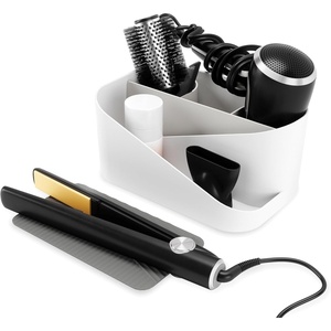 image:imageUmbra Glam Organizer Countertop Makeup and Cosmetic MultiFunction Storage for Hair Tools with Dividers ClearDark GrayWhite