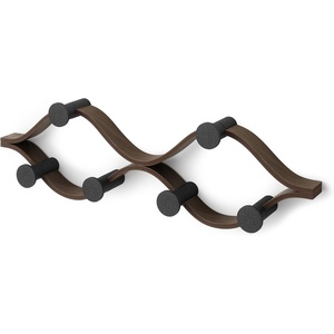 image:imageUmbra Montage Coat Rack Wall Mounted 6 Hooks WhiteNatural  Birch wood construction 30 lb total capacity 5 lb each renewable sourcesBlackWalnut