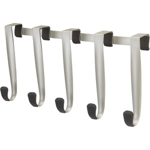 image:imageUmbra Schnook Steel Over the Door Hooks 5Hook Set BlackNickel  Rubber tips protect clothes no hardware needed holds 5 lbs each measures 18x8 inches bathroom or bedroom use5 Hook