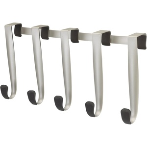 image:imageUmbra Schnook Steel Over the Door Hooks 5Hook Set BlackNickel  Rubber tips protect clothes no hardware needed holds 5 lbs each measures 18x8 inches bathroom or bedroom use5 Hook Pack of 6