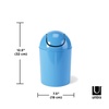 image:imageUmbra 125 Gallon Mini Waste Can with Removable SwingTop Lid  Small Garbage Bin for Kitchen Bathroom Bedroom Office  Compact Trash Can Fit Under Tables amp Counters  Dark BlueSky Blue