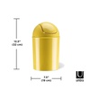 image:imageUmbra 125 Gallon Mini Waste Can with Removable SwingTop Lid  Small Garbage Bin for Kitchen Bathroom Bedroom Office  Compact Trash Can Fit Under Tables amp Counters  Dark BlueYellow