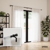 image:imageUmbra Cappa Curtain Rod Expandable 56 to 120 Inches Black  Steel supports up to 22 lbs works with grommet and pocket curtains includes all mounting hardware