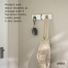 image:imageUmbra Flip Coat Rack Wall Mount Retractable Hooks 3Hook WhiteNickel  Real wood and steel build folds flat when not in use holds coats bags and scarves easy install