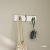 image:imageUmbra Flip Coat Rack Wall Mount Retractable Hooks 3Hook WhiteNickel  Real wood and steel build folds flat when not in use holds coats bags and scarves easy install