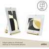 image:imageUmbra Flute 5x7 Floating Picture Frame  Modern Glass Photo Frame with Ribbed Backing and Integrated Easel Tabletop Display for Photos or Artwork  Brass
