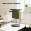 image:imageUmbra Palm Towel Tree Free Standing Hand Towel Holder Black  Steel construction base tray for accessories polished nickel finish compact design no drilling required
