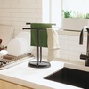 image:imageUmbra Palm Towel Tree Free Standing Hand Towel Holder Black  Steel construction base tray for accessories polished nickel finish compact design no drilling required
