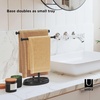 image:imageUmbra Palm Towel Tree Free Standing Hand Towel Holder Black  Steel construction base tray for accessories polished nickel finish compact design no drilling required