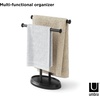 image:imageUmbra Palm Towel Tree Free Standing Hand Towel Holder Black  Steel construction base tray for accessories polished nickel finish compact design no drilling required