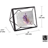 image:imageUmbra Prisma Picture Frame Floating Metal Wall Mount 4x6 Black  Steel wire construction unique geometric shape displays photo between glass desk or tabletop use hardware included