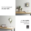 image:imageUmbra Prisma Picture Frame Floating Metal Wall Mount 4x6 Black  Steel wire construction unique geometric shape displays photo between glass desk or tabletop use hardware included