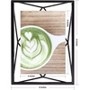 image:imageUmbra Prisma Picture Frame Floating Metal Wall Mount 4x6 Black  Steel wire construction unique geometric shape displays photo between glass desk or tabletop use hardware included