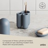 image:imageUmbra Touch Toothbrush Holder  Modern Organizer with 3 Compartments for Bathroom Storage Slate BlueSlate Blue