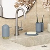 image:imageUmbra Touch Toothbrush Holder  Modern Organizer with 3 Compartments for Bathroom Storage Slate BlueSlate Blue