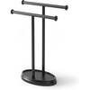 image:imageUmbra Palm Towel Tree Free Standing Hand Towel Holder Black  Steel construction base tray for accessories polished nickel finish compact design no drilling required