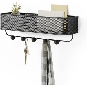 image:imageUmbra Estique Entryway Organizer Great for Storing Keys Small Accessories Mail Wallets and More Small BlackWalnutBlackWalnut