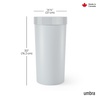 image:imageUmbra Vento Kitchen Trash Can Open Top 165 Gallon Garbage Can Grey  Durable construction compatible with drawstring bags residential or commercial use wipe clean maintenanceGrey