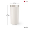 image:imageUmbra Vento Kitchen Trash Can Open Top 165 Gallon Garbage Can Grey  Durable construction compatible with drawstring bags residential or commercial use wipe clean maintenanceSand