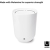 image:imageUmbra Step Trash Can with Lid Small Bathroom Garbage Can White  Melamine construction swing top design glossy finish compact footprint durable for high traffic 17 Gallon capacityWhite