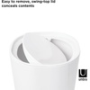 image:imageUmbra Step Trash Can with Lid Small Bathroom Garbage Can White  Melamine construction swing top design glossy finish compact footprint durable for high traffic 17 Gallon capacityWhite