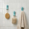 image:imageUmbra Nami Adhesive Hooks No Drill Wall Hooks Set of 3 Ocean Blue  Rustproof construction holds 2 lbs nondamaging on tiles bathroom accessory storage plasticOcean Blue