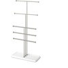 image:imageUmbra Trigem Tiered Tabletop Jewelry Organizer Freestanding Hanging Necklace Earring and Bracelet Display 5 White Gray