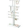 image:imageUmbra Trigem Tiered Tabletop Jewelry Organizer Freestanding Hanging Necklace Earring and Bracelet Display 5 White Gray