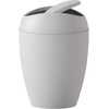 image:imageUmbra Twirla Trash Can Swing Top Garbage Can 24 Gallon Metallic White  Slim design fits narrow spaces stable weighted base easy wipe clean durable plasticGrey