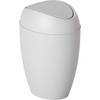 image:imageUmbra Twirla Trash Can Swing Top Garbage Can 24 Gallon Metallic White  Slim design fits narrow spaces stable weighted base easy wipe clean durable plasticGrey