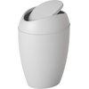 image:imageUmbra Twirla Trash Can Swing Top Garbage Can 24 Gallon Metallic White  Slim design fits narrow spaces stable weighted base easy wipe clean durable plasticGrey