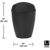 image:imageUmbra Twirla Trash Can Swing Top Garbage Can 24 Gallon Metallic White  Slim design fits narrow spaces stable weighted base easy wipe clean durable plasticBlack