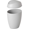 image:imageUmbra Twirla Trash Can Swing Top Garbage Can 24 Gallon Metallic White  Slim design fits narrow spaces stable weighted base easy wipe clean durable plasticGrey
