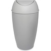 image:imageUmbra Twirla Trash Can Swing Top Garbage Can 24 Gallon Metallic White  Slim design fits narrow spaces stable weighted base easy wipe clean durable plasticGrey