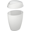 image:imageUmbra Twirla Trash Can Swing Top Garbage Can 24 Gallon Metallic White  Slim design fits narrow spaces stable weighted base easy wipe clean durable plasticWhite