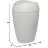 image:imageUmbra Twirla Trash Can Swing Top Garbage Can 24 Gallon Metallic White  Slim design fits narrow spaces stable weighted base easy wipe clean durable plasticGrey