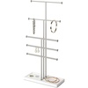 image:imageUmbra Trigem Tiered Tabletop Jewelry Organizer Freestanding Hanging Necklace Earring and Bracelet Display 5 White Gray