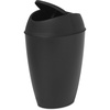 image:imageUmbra Twirla Trash Can Swing Top Garbage Can 24 Gallon Metallic White  Slim design fits narrow spaces stable weighted base easy wipe clean durable plasticBlack