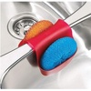 image:imageUmbra Saddle Sink Caddy  Flexible Rubber Organizer and Dish Sponge Holder for Kitchen Sink BlackRed
