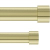 image:imageUmbra Cappa Double Curtain Rod 66 to 120Inch Brass and Umbra 1014557104 Cappa 1Inch Double Curtain Rod Includes 2 Matching Finials Brackets amp Hardware 36 to 66 Brass Curtain Rod Set